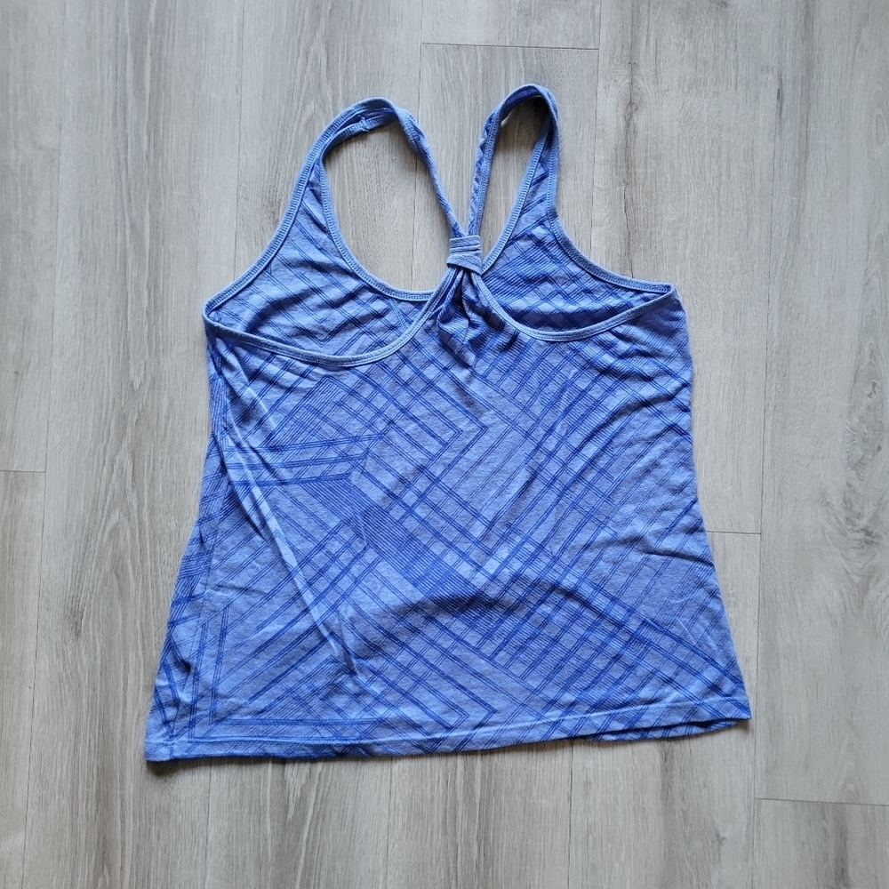 Women's L Blue Geometric Racerback Active Tank - Picture 2 of 2